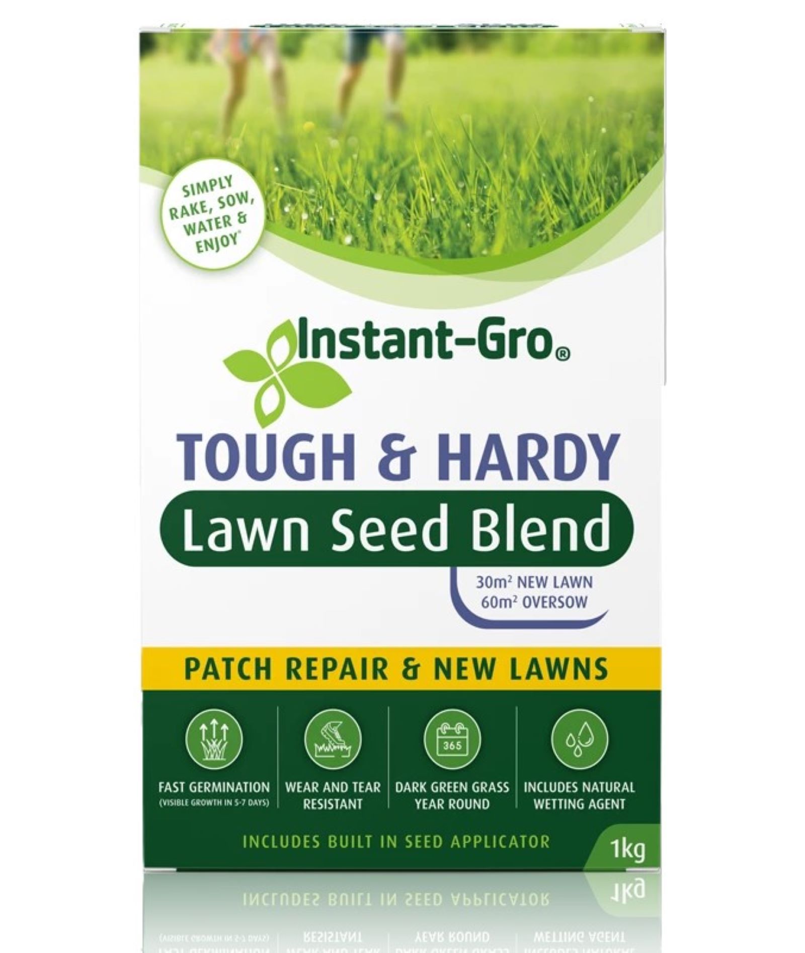 InstantGro 1kg Tough & Hardy Lawn Seed