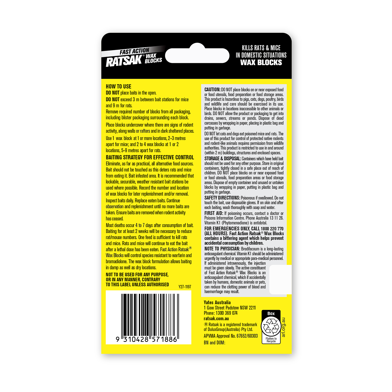 RATSAK Fast Action Wax Blocks | Yates Gardening Australia