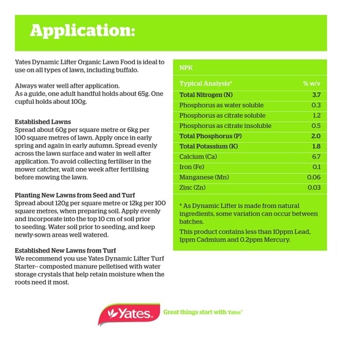 Yates 5kg Dynamic Lifter Organic Lawn Food