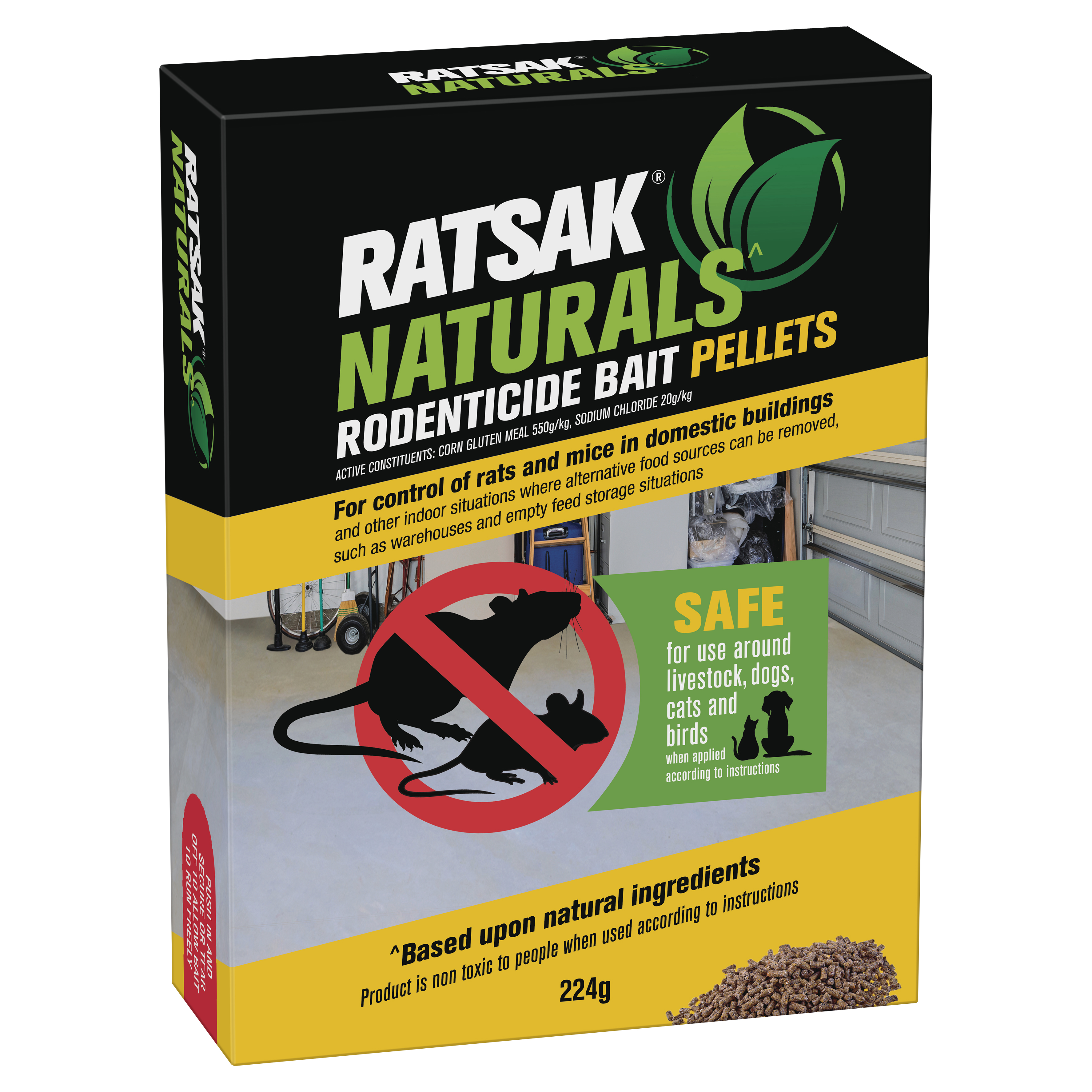 Ratsak Naturals Rodent Bait Pellets 224g