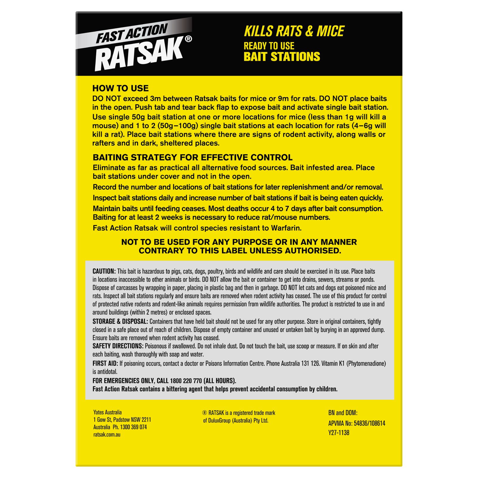 RATSAK Fast Action Wax Blocks | Yates Gardening Australia