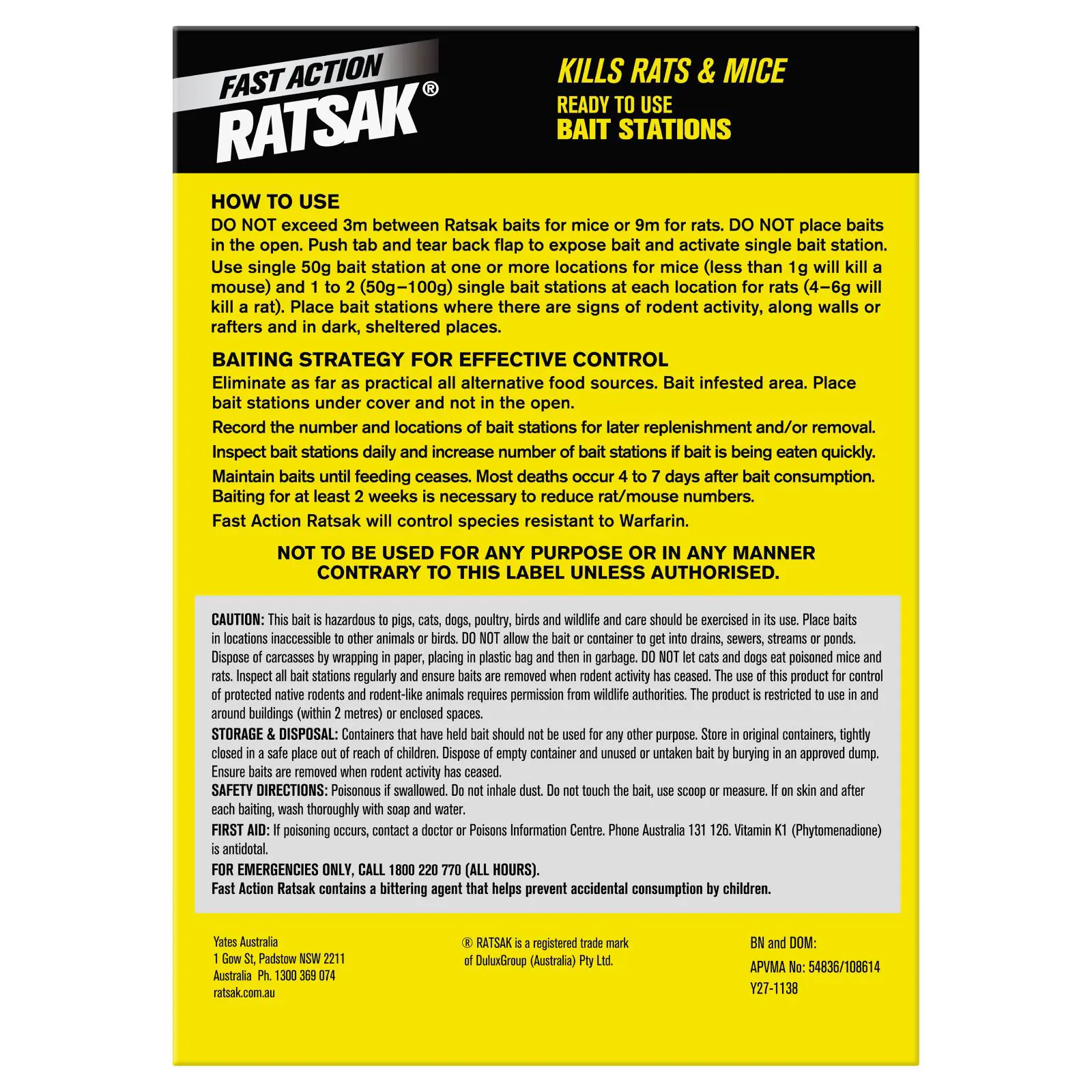 RATSAK Fast Action Wax Blocks | Yates Gardening Australia
