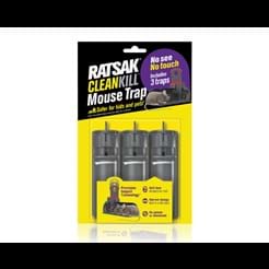 RATSAK 3 pack Clean Kill Mouse Trap