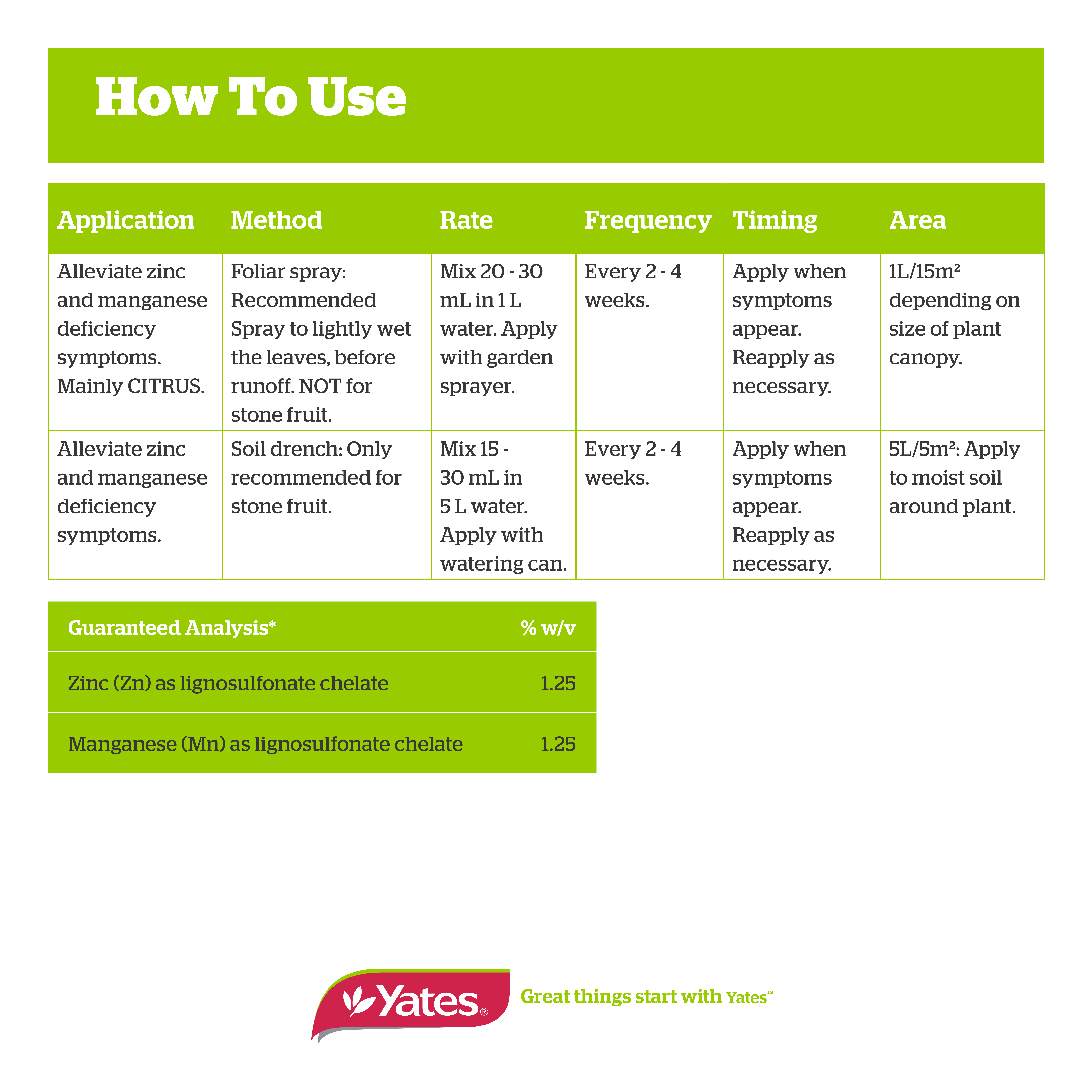 Yates 500mL Citrus Cure Zinc & Manganese Chelate Fertiliser