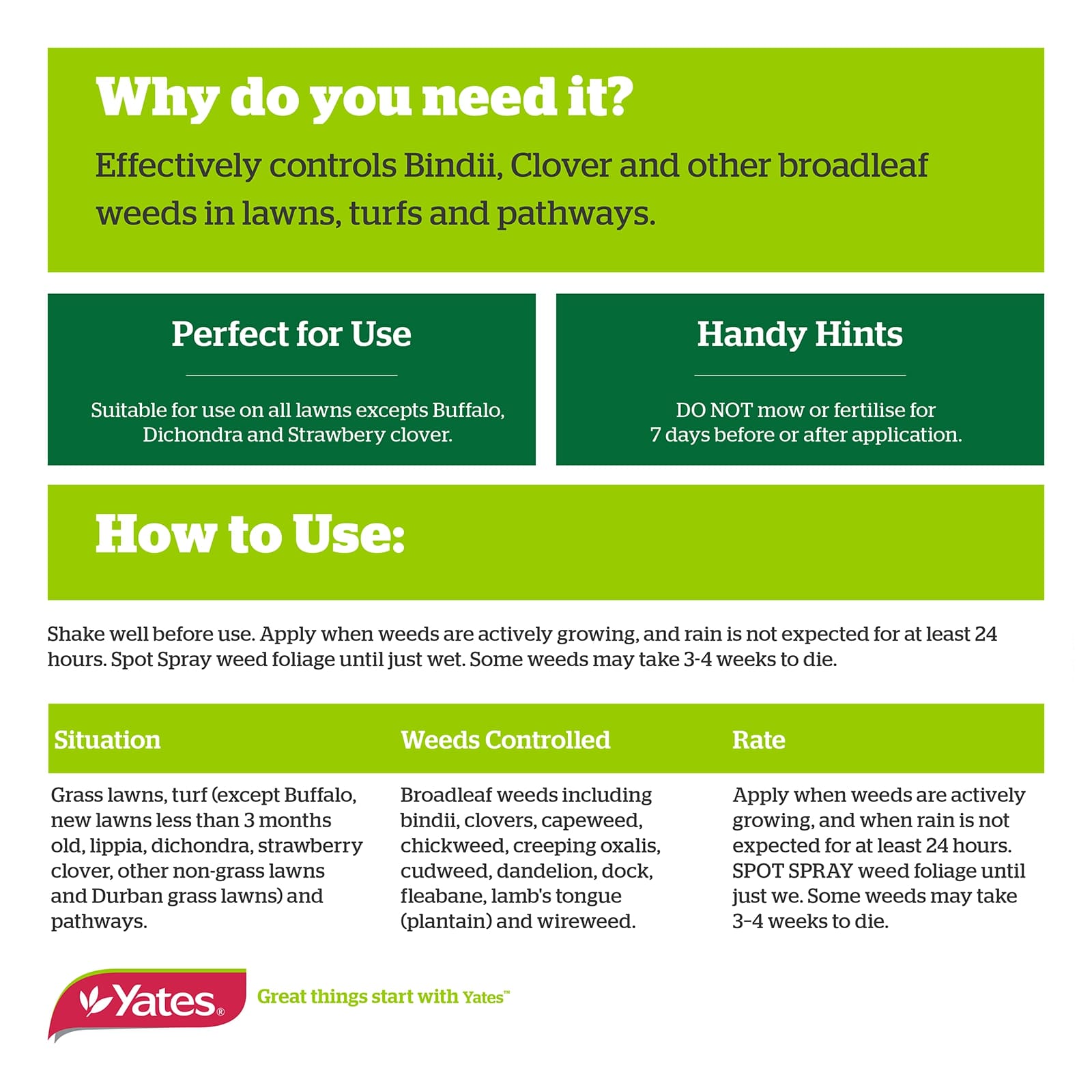 Yates 750mL Weedkiller for Lawns Spot Spray ReadytoUse