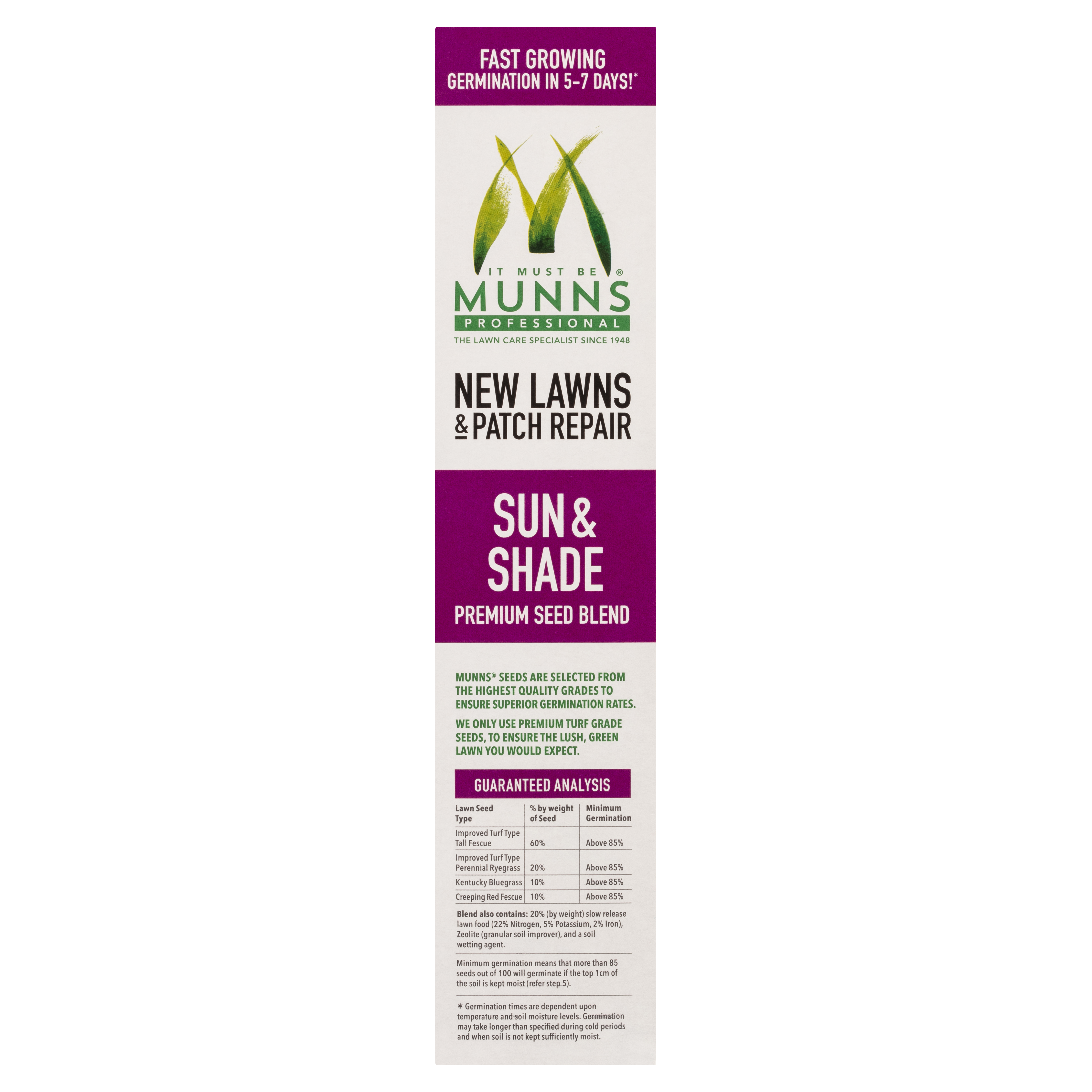 Munns Professional Sun & Shade Lawn Seed