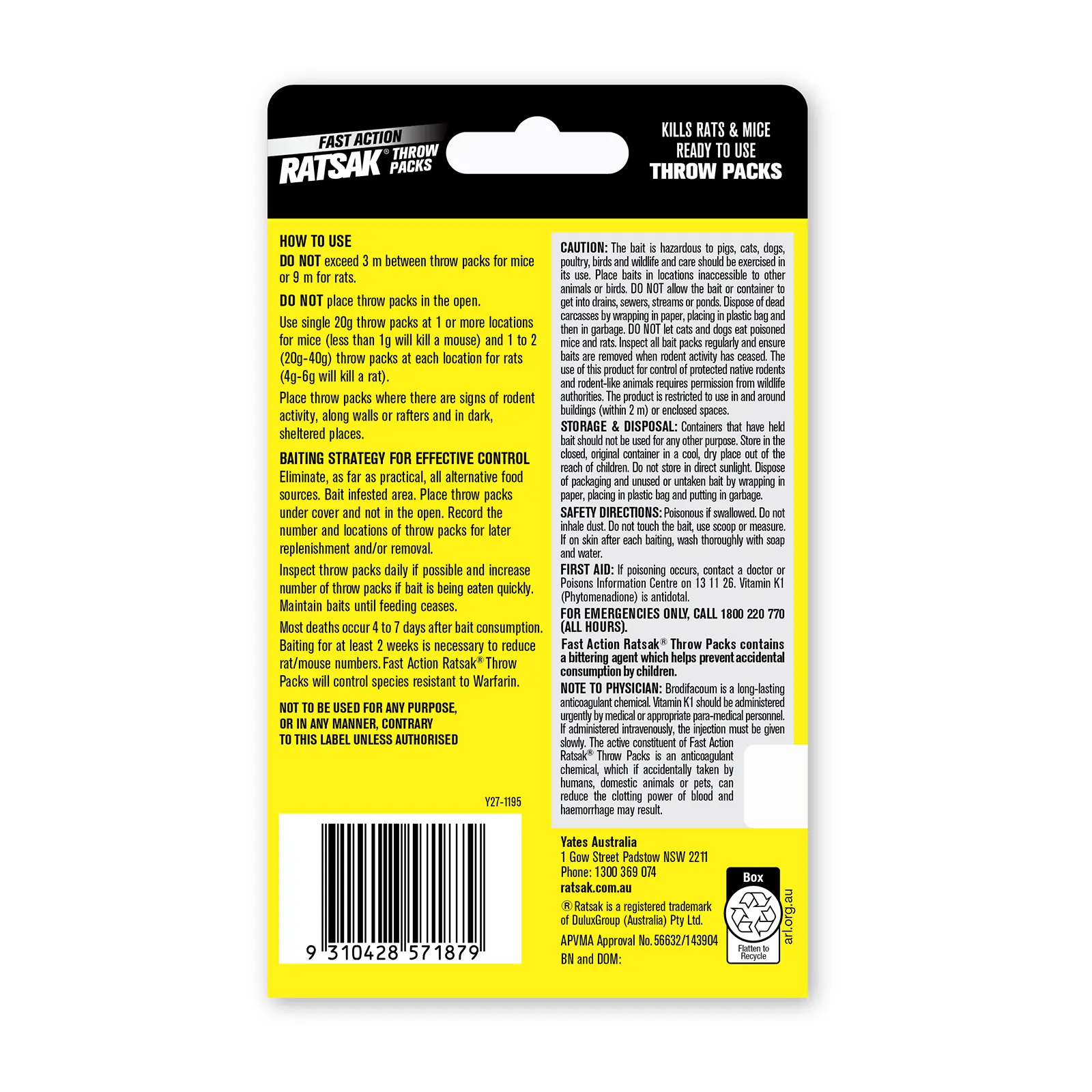 RATSAK Fast Action Throw Packs | Yates Gardening Australia