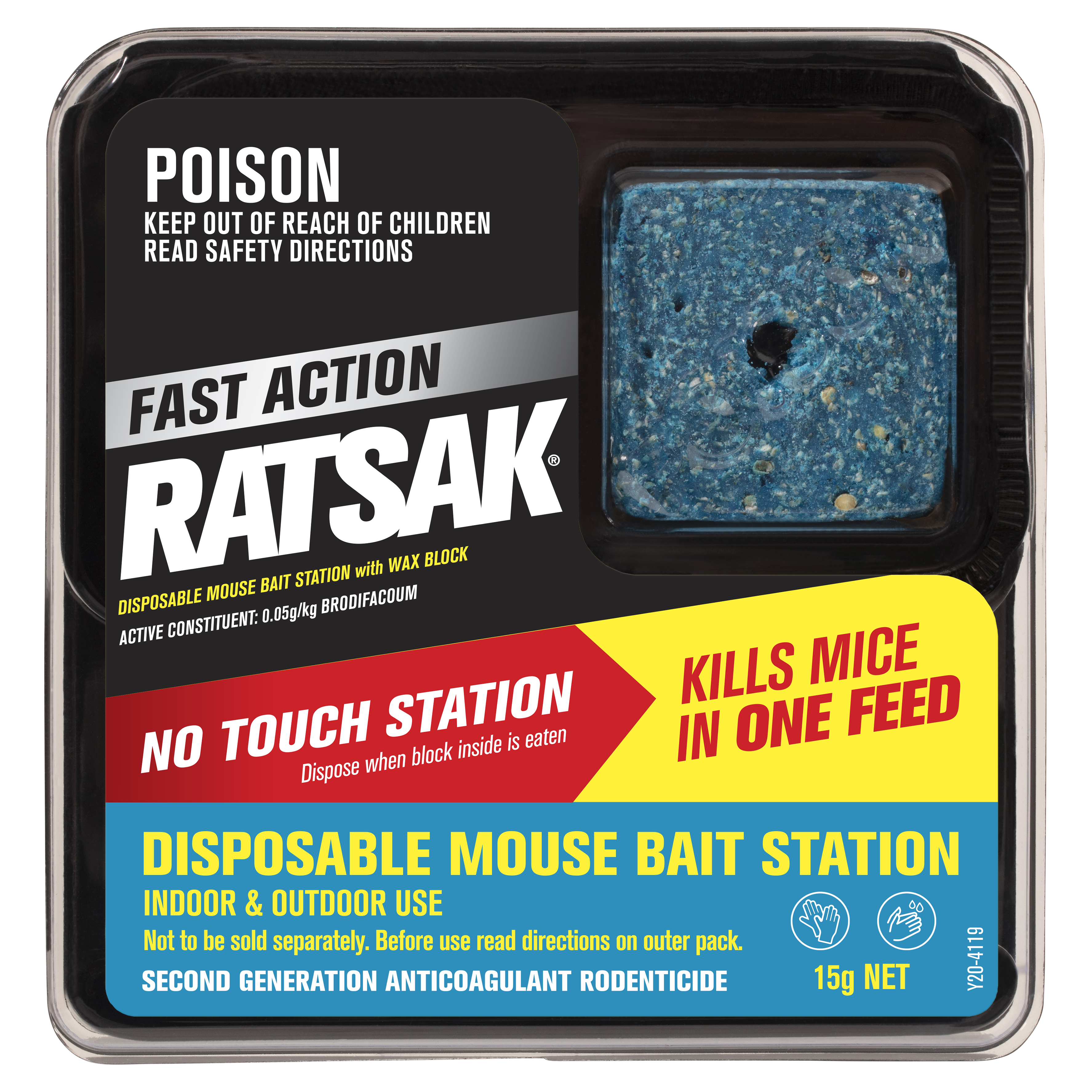 RATSAK Fast Action Disposable Mouse Bait Station | Yates Gardening ...