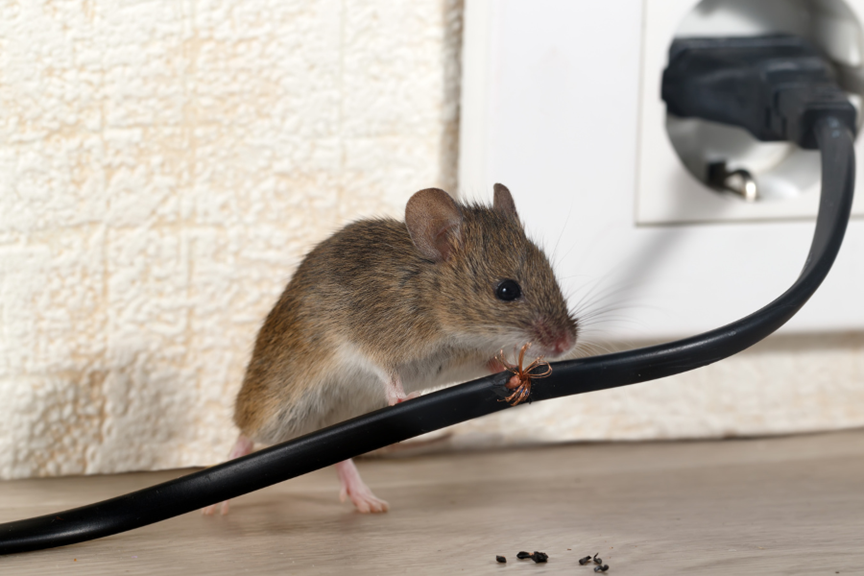 House Mouse Chewing Electrical Wires