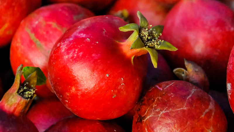 Closeup of pomegranate fruit