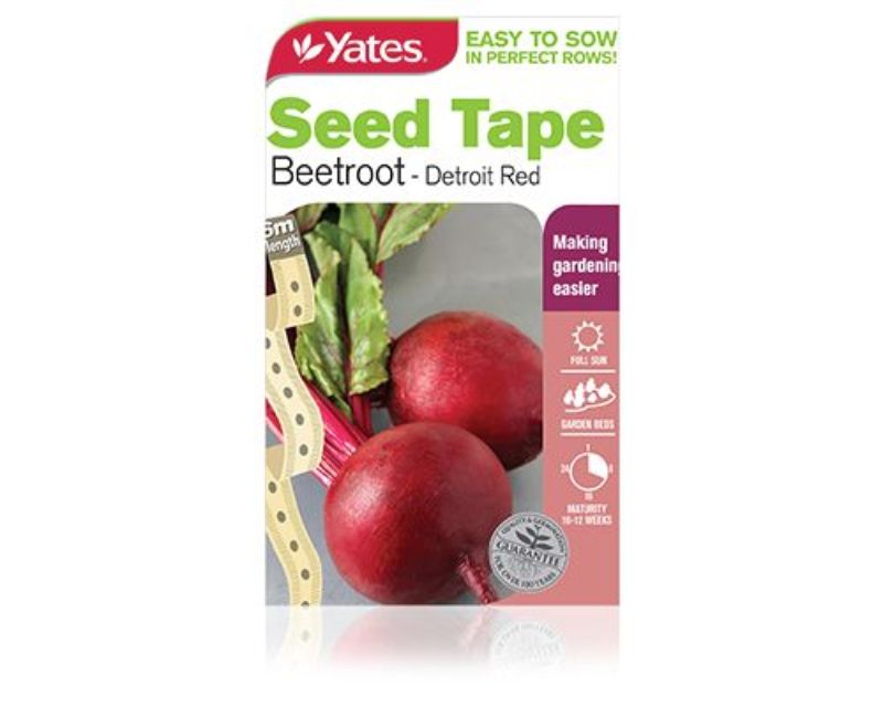 Seed Tape Beetroot Detroit Red Vegetables Yates Seeds for Gardens