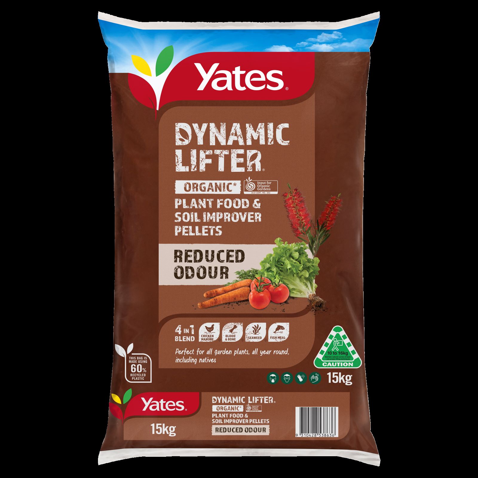 Yates 15kg Dynamic Lifter Reduced Odour Soil Improver & Plant Fertiliser
