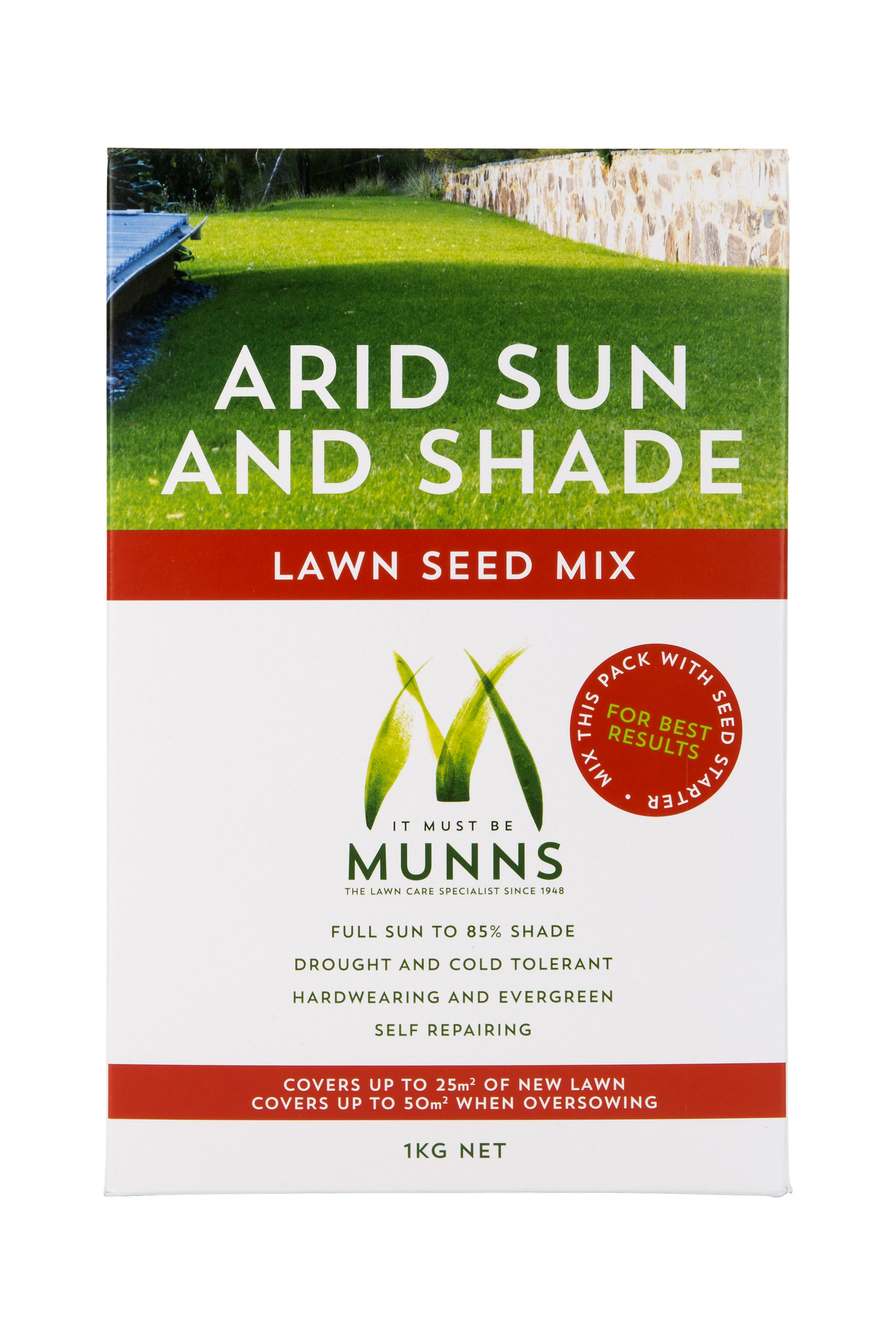 Munns Arid Sun and Shade Lawn Seed Mix 1kg