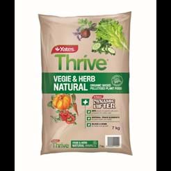 Yates 7kg Thrive Natural Vegie & Herb Organic Based Pelletised Plant Food