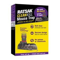 RATSAK Clean Kill Mouse Trap - 3pk