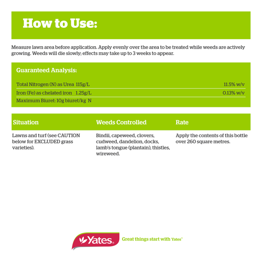 Yates weed and feed directions