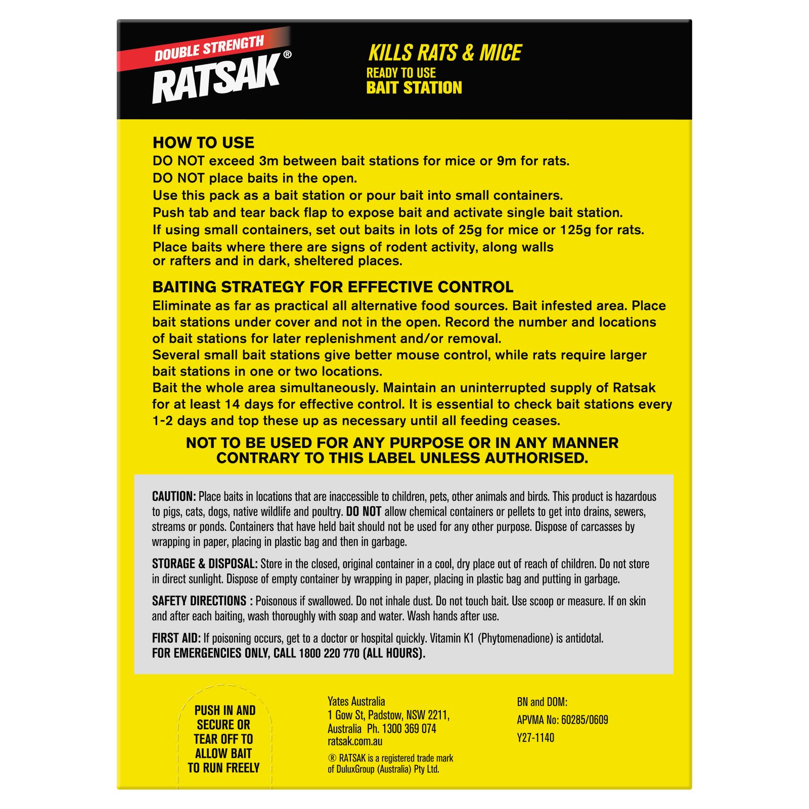 RATSAK Double Strength Bait Station | Yates Gardening Australia